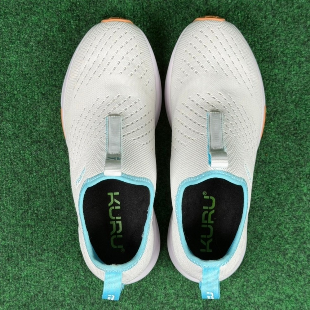 Kuru Atom Womens 8.5 White Blue Slip On Walking Shoes Comfort Sneakers 20850785 - Picture 6 of 9